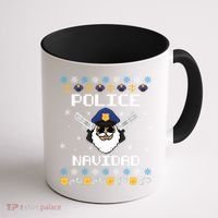 Police Navidad Ugly Christmas Funny Policeman Xmas Coffee Mug thumb 1