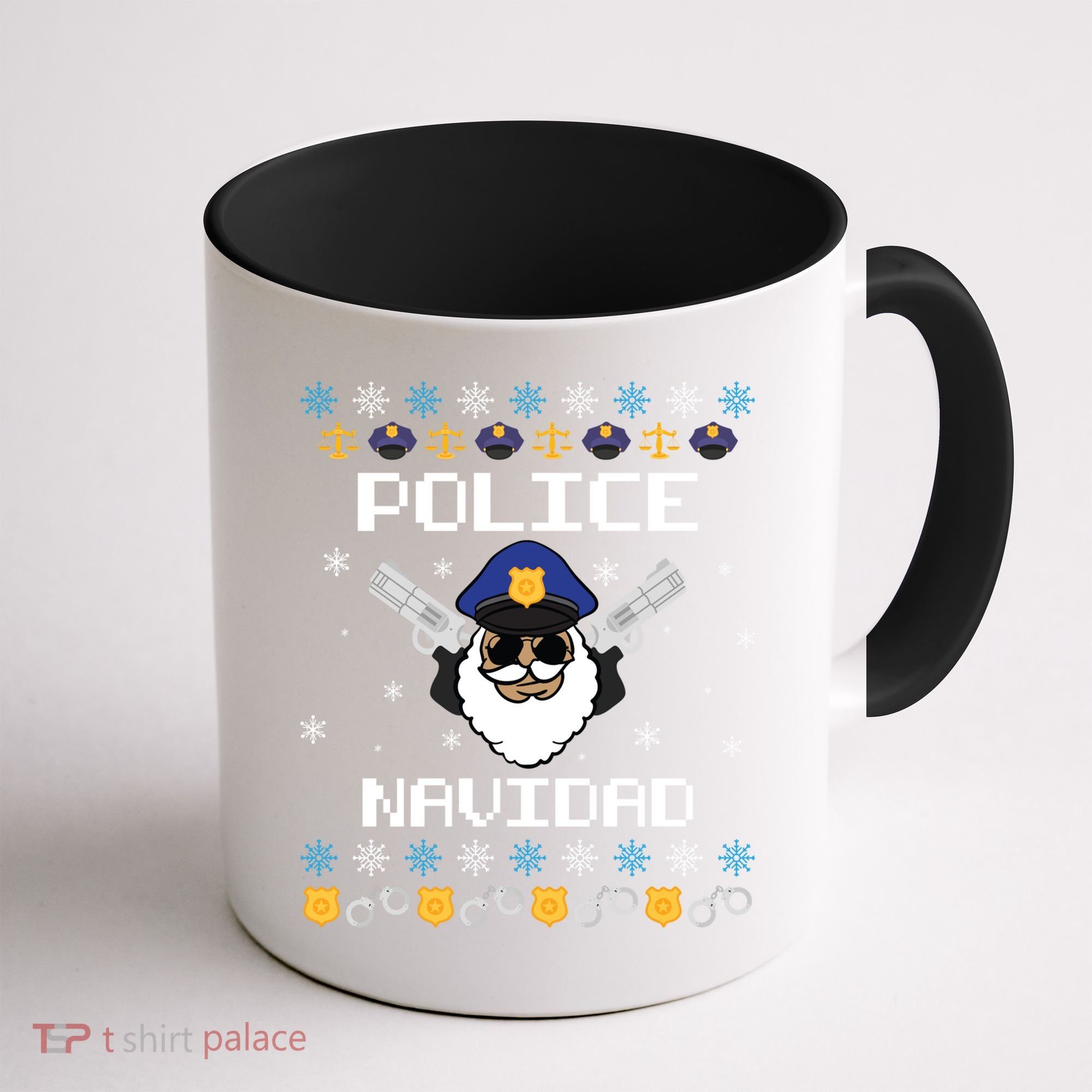Police Navidad Ugly Christmas Funny Policeman Xmas Coffee Mug