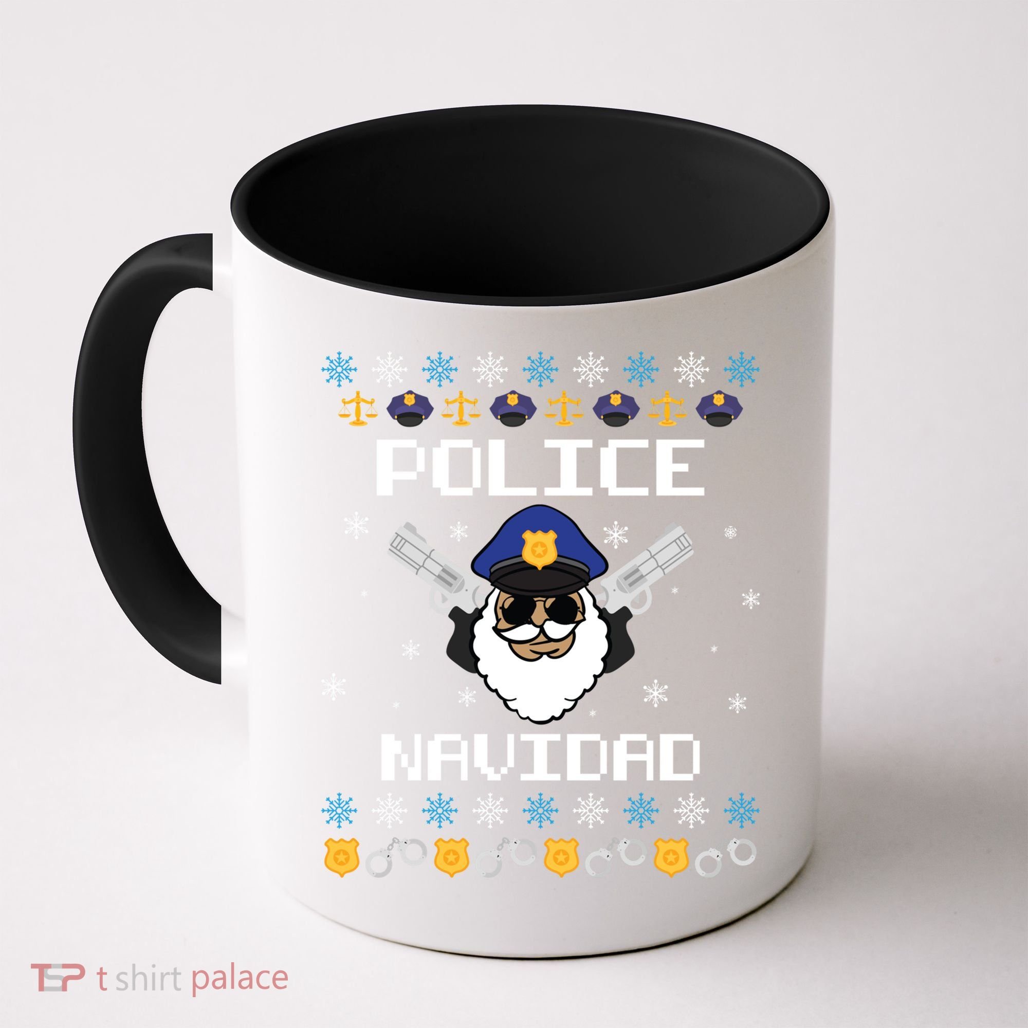 Police Navidad Ugly Christmas Funny Policeman Xmas Coffee Mug