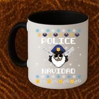 Police Navidad Ugly Christmas Funny Policeman Xmas Coffee Mug thumb 2