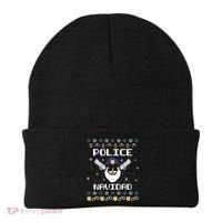 Police Navidad Ugly Christmas Funny Policeman Xmas Beanie thumb 0