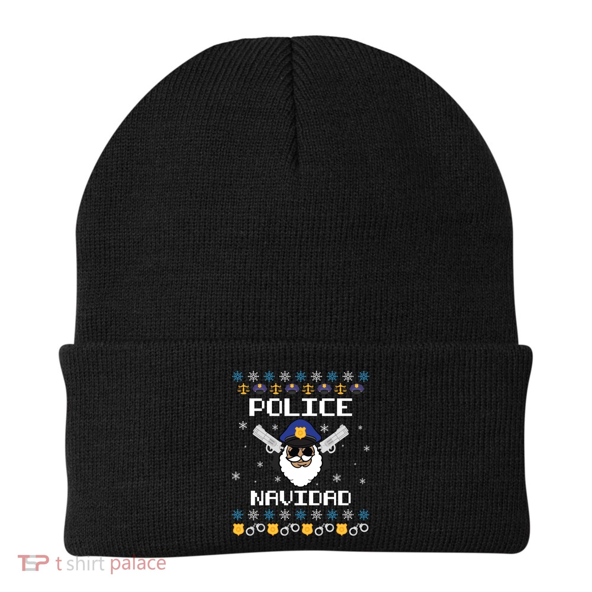 Police Navidad Ugly Christmas Funny Policeman Xmas Beanie