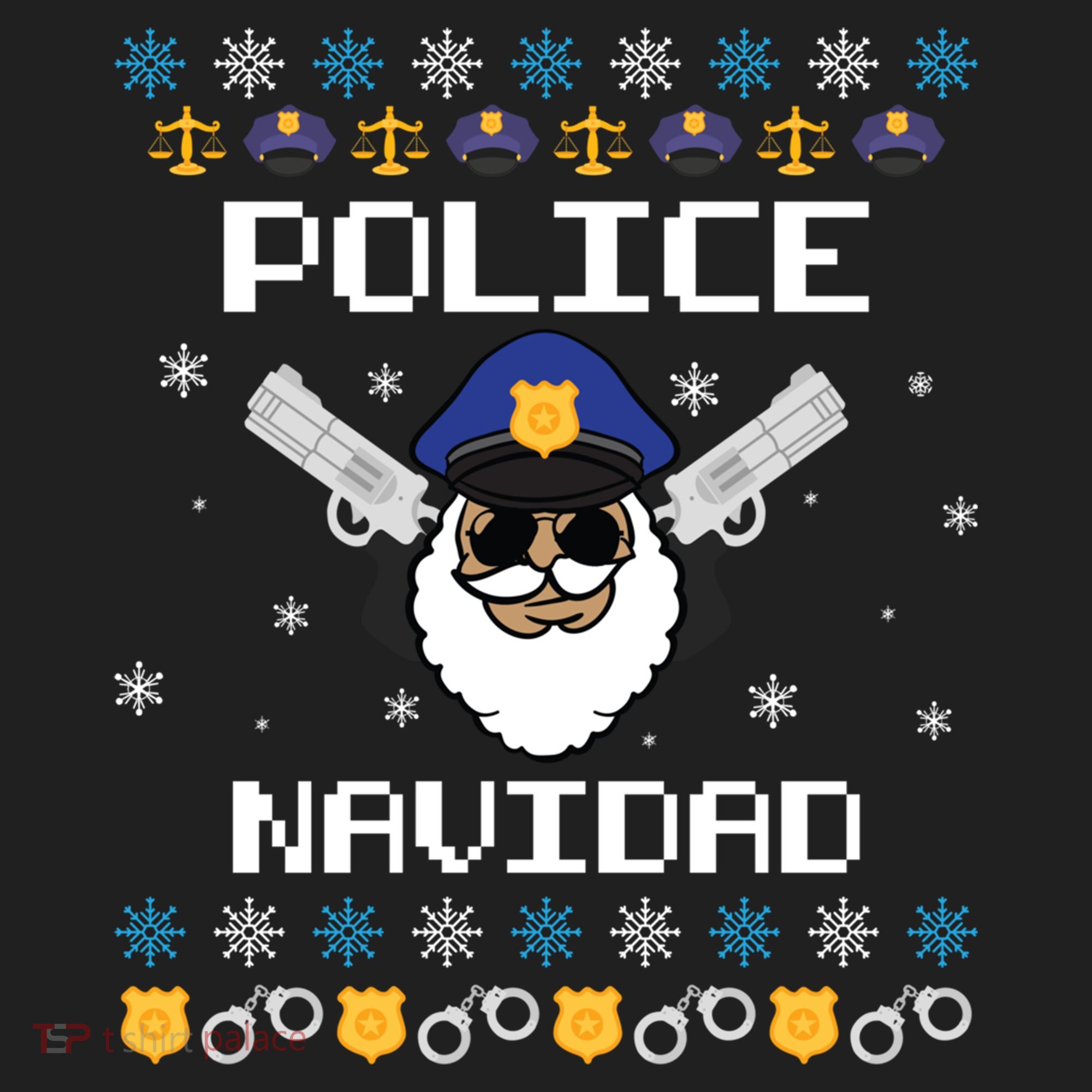 Police Navidad Ugly Christmas Funny Policeman Xmas Beanie