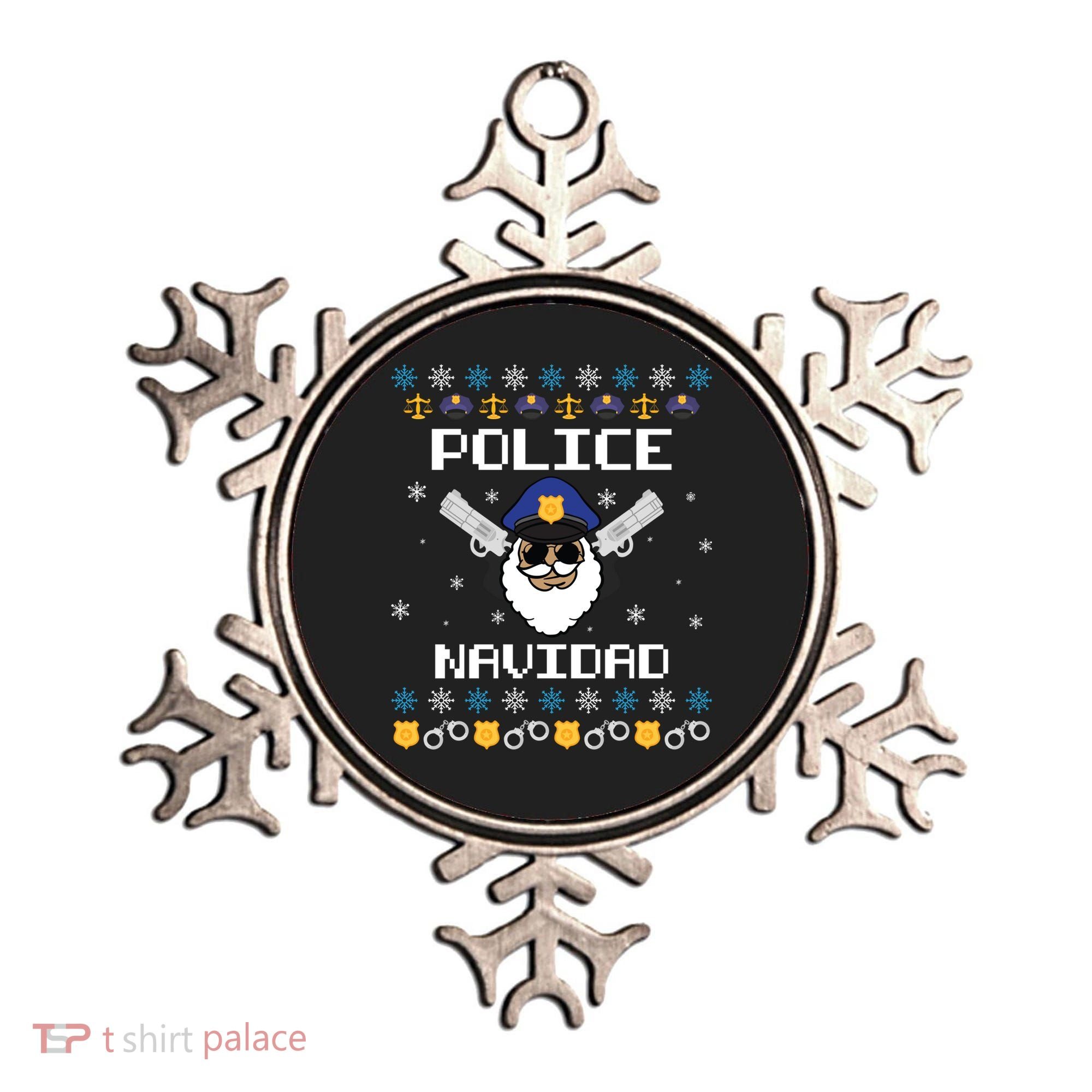 Police Navidad Ugly Christmas Funny Policeman Xmas Ornament