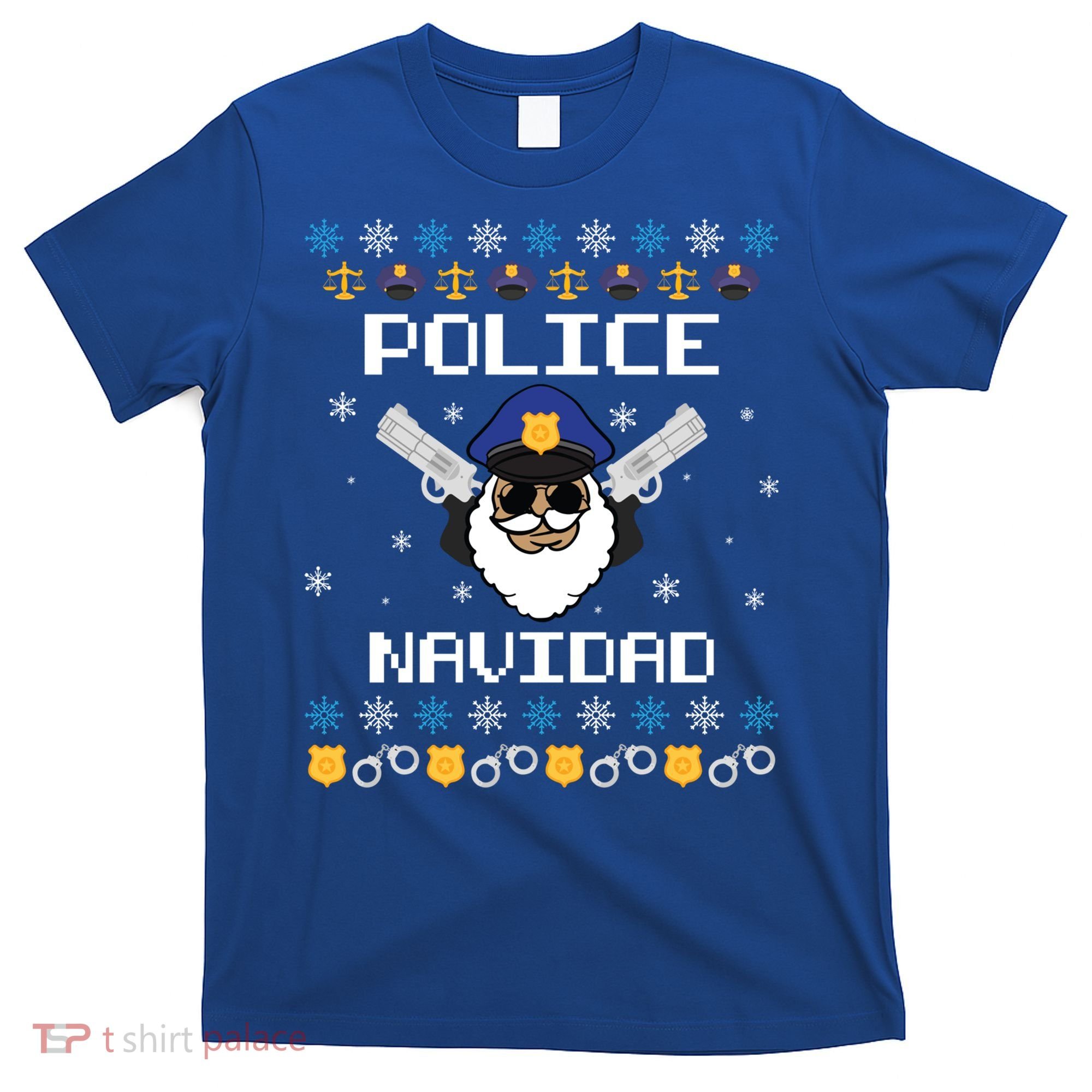 Police Navidad Ugly Christmas Funny Policeman Xmas T-Shirt