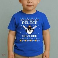 Police Navidad Ugly Christmas Funny Policeman Xmas Toddler T-Shirt thumb 2