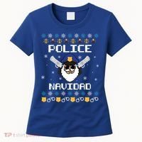Police Navidad Ugly Christmas Funny Policeman Xmas Women's T-Shirt thumb 0