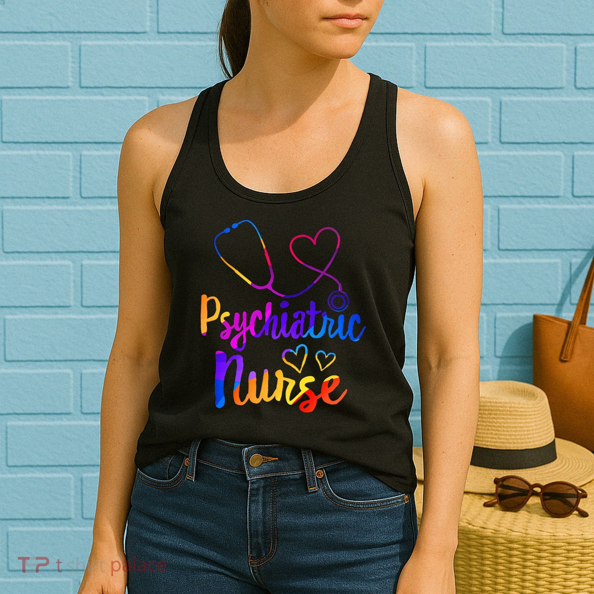 Psychiatric Nurse Week RNtal Health Nursing School Psych Funny Women's Tank Top