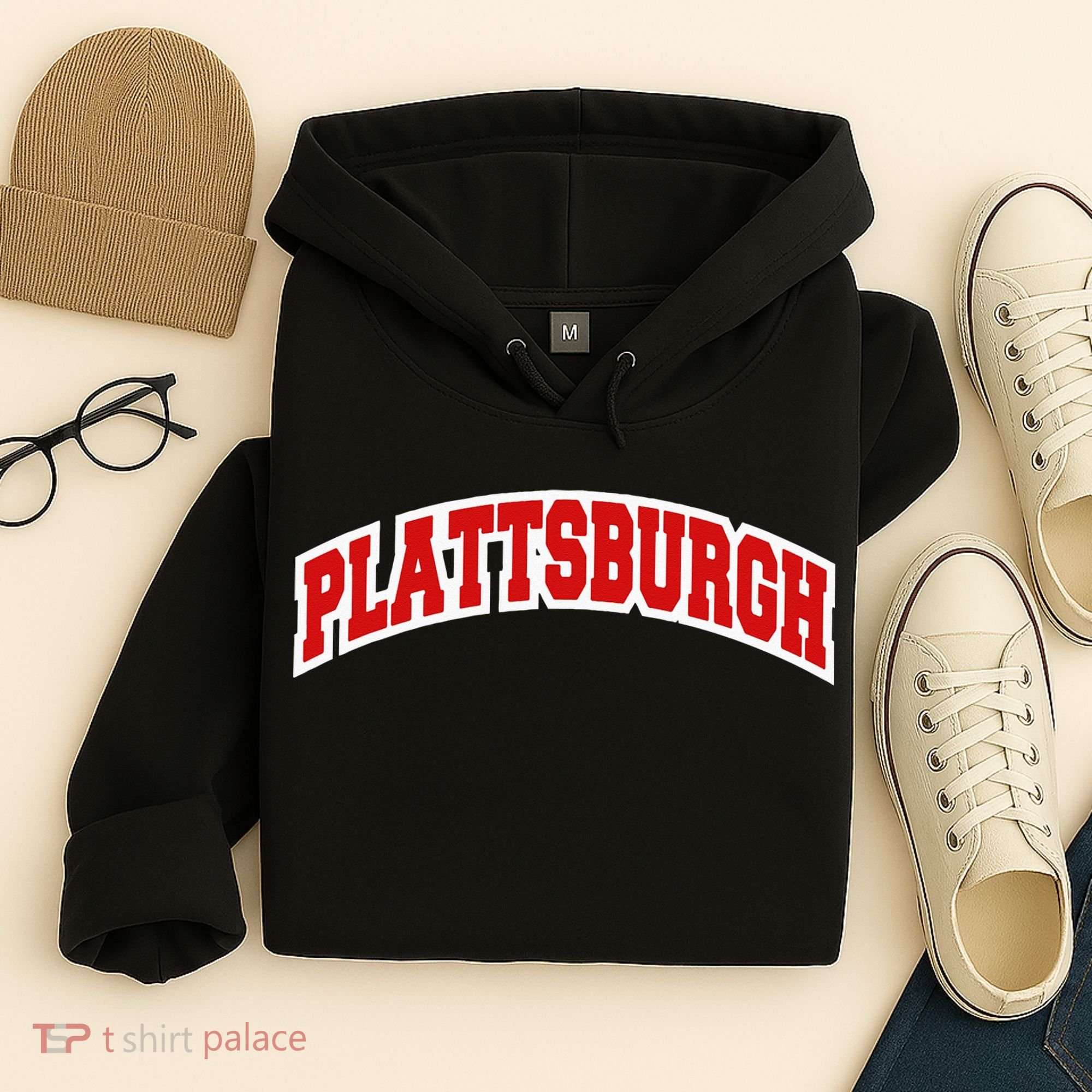 Plattsburgh New York Varsity Style Vintage Hoodie