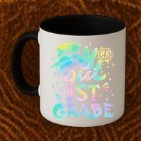 Peace Out 1st Grade Tie Dye Graduation Last Day Of School Coffee Mug thumb 2