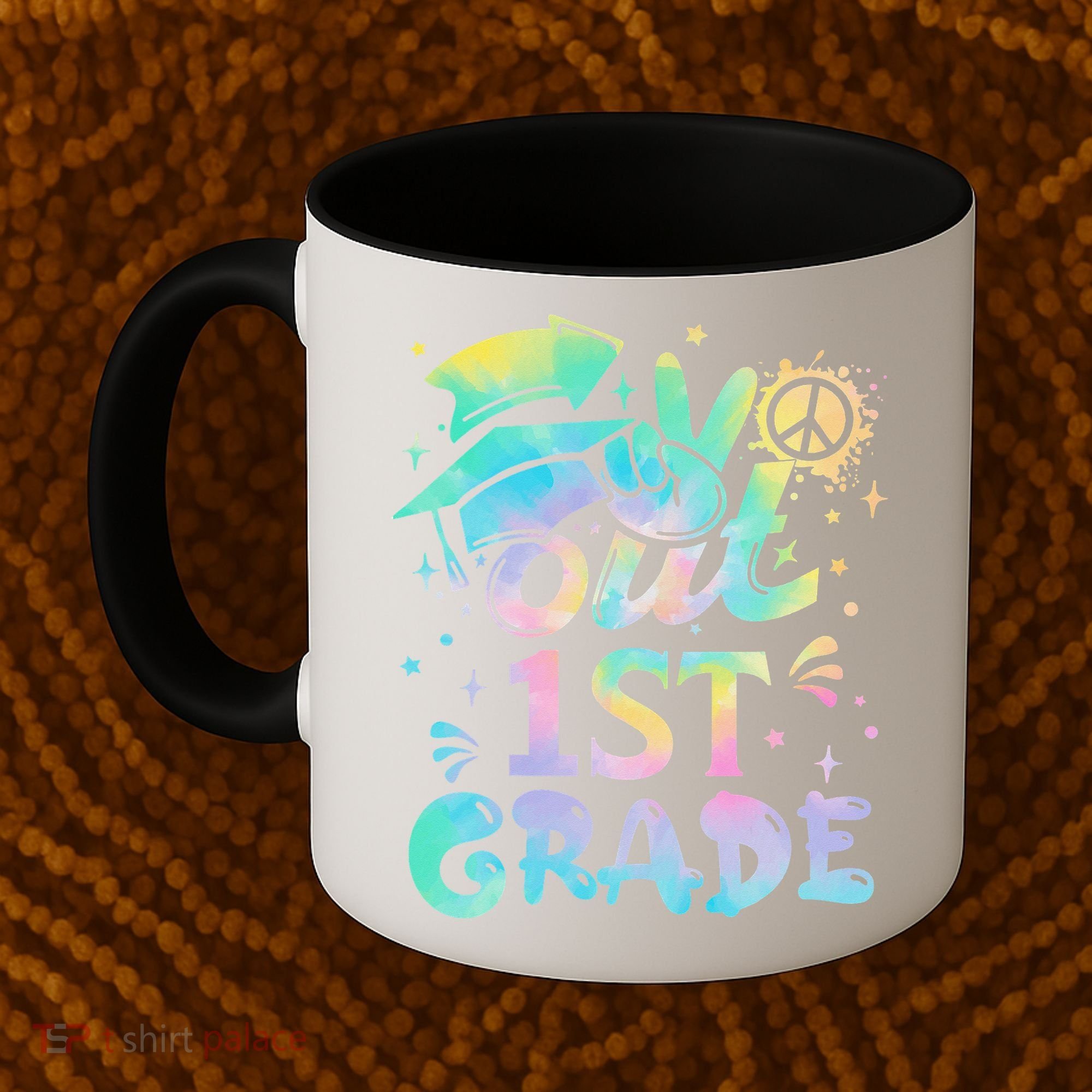 Peace Out 1st Grade Tie Dye Graduation Last Day Of School Coffee Mug
