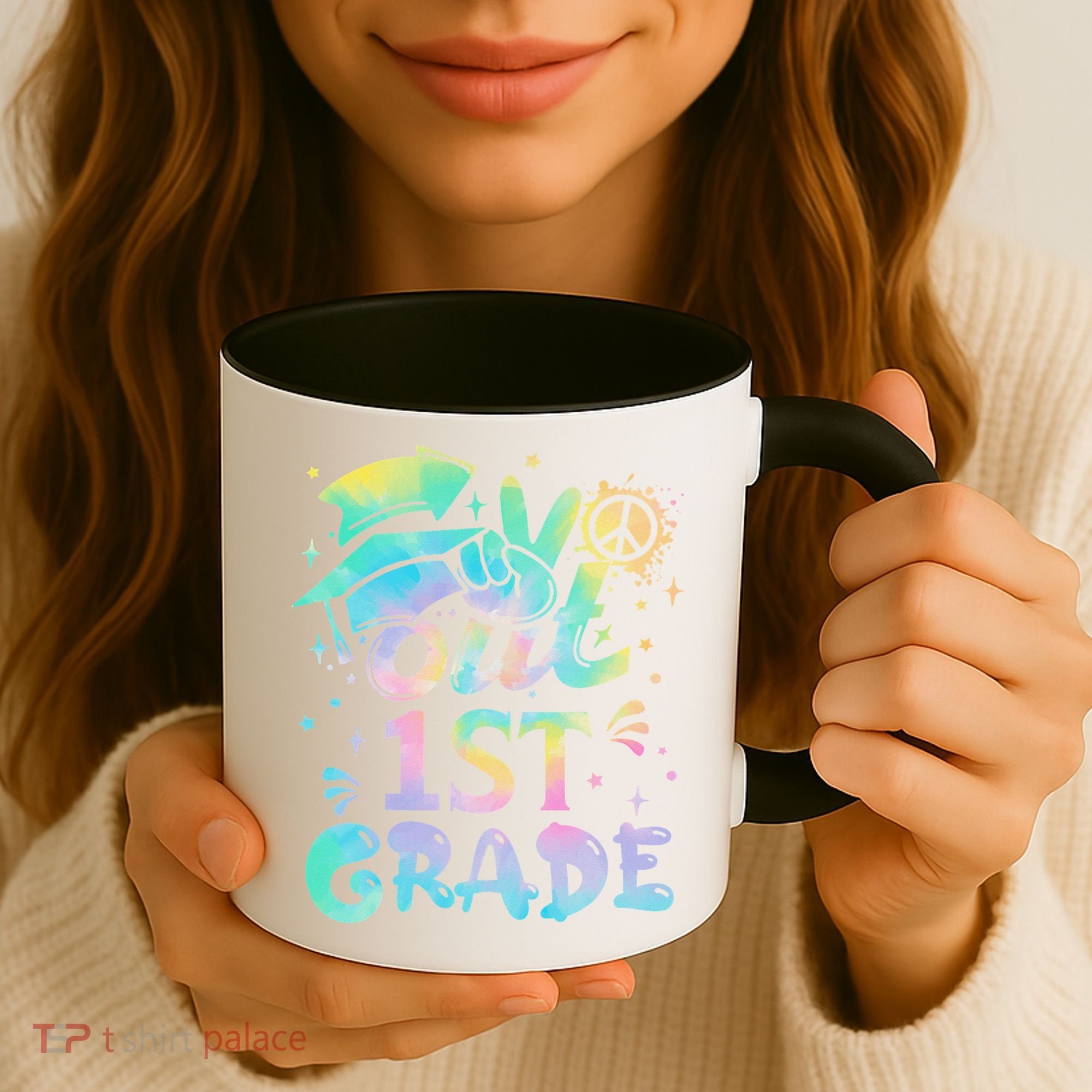 Peace Out 1st Grade Tie Dye Graduation Last Day Of School Coffee Mug