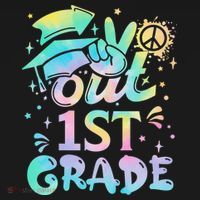 Peace Out 1st Grade Tie Dye Graduation Last Day Of School Women's Hoodie thumb 2