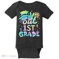 Peace Out 1st Grade Tie Dye Graduation Last Day Of School Baby Bodysuit thumb 0