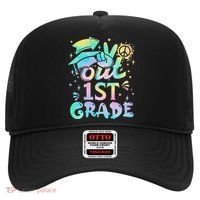 Peace Out 1st Grade Tie Dye Graduation Last Day Of School Hat thumb 0