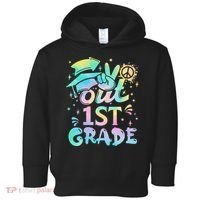 Peace Out 1st Grade Tie Dye Graduation Last Day Of School Toddler Hoodie thumb 0