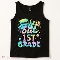 Peace Out 1st Grade Tie Dye Graduation Last Day Of School Tank Top thumb 2