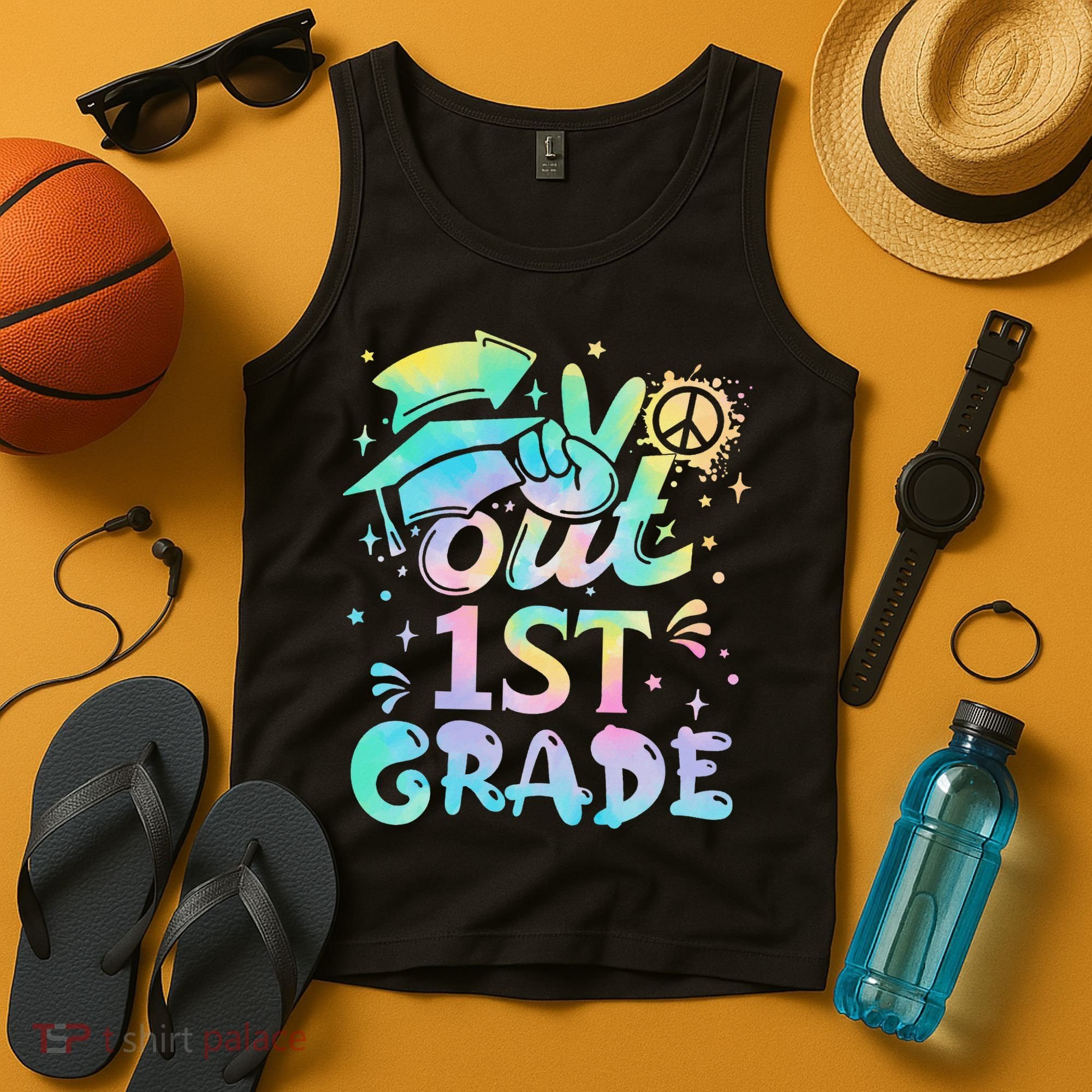 Peace Out 1st Grade Tie Dye Graduation Last Day Of School Tank Top