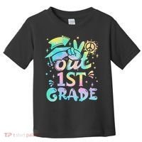 Peace Out 1st Grade Tie Dye Graduation Last Day Of School Toddler T-Shirt thumb 0