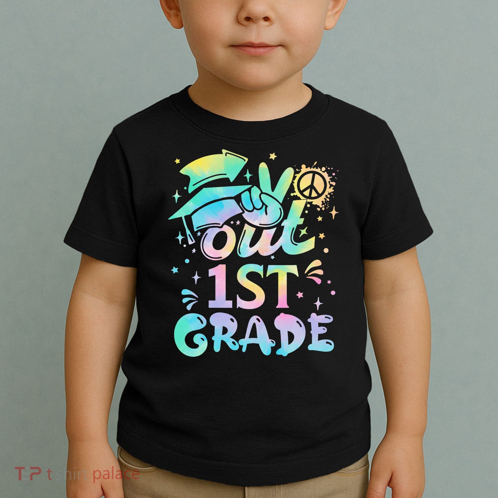 Peace Out 1st Grade Tie Dye Graduation Last Day Of School Toddler T-Shirt