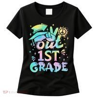 Peace Out 1st Grade Tie Dye Graduation Last Day Of School Women's T-Shirt thumb 0