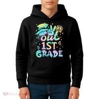 Peace Out 1st Grade Tie Dye Graduation Last Day Of School Kids Hoodie thumb 4