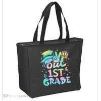 Peace Out 1st Grade Tie Dye Graduation Last Day Of School Tote Bag thumb 2