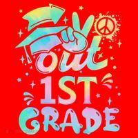 Peace Out 1st Grade Tie Dye Graduation Last Day Of School Santa Hat thumb 1