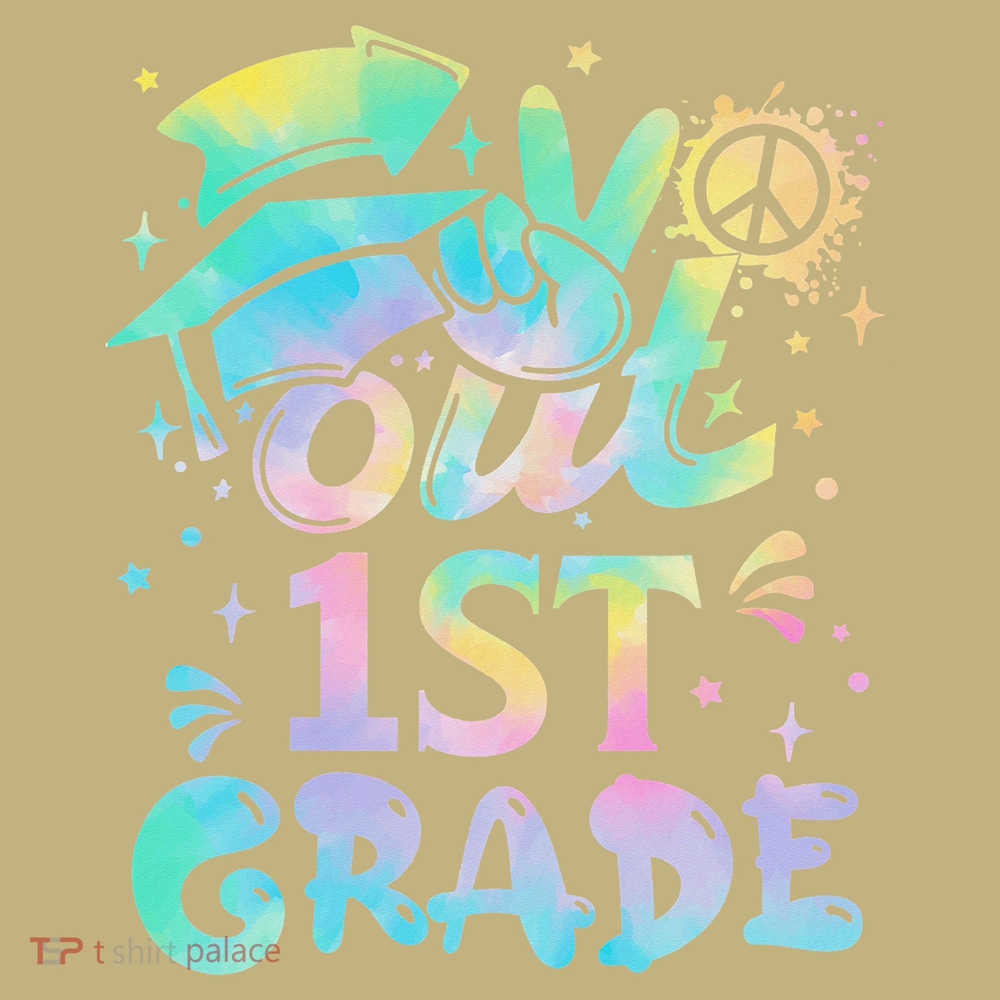 Peace Out 1st Grade Tie Dye Graduation Last Day Of School Hoodie