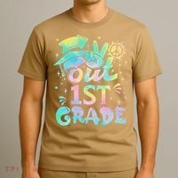 Peace Out 1st Grade Tie Dye Graduation Last Day Of School T-Shirt thumb 3