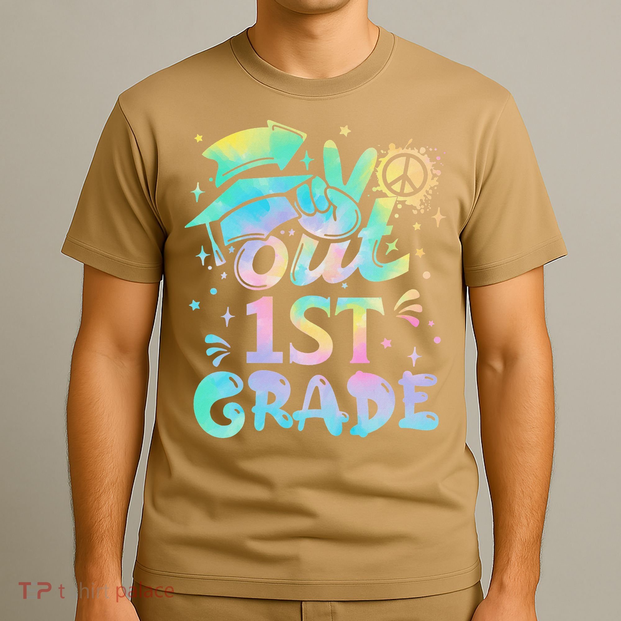 Peace Out 1st Grade Tie Dye Graduation Last Day Of School T-Shirt
