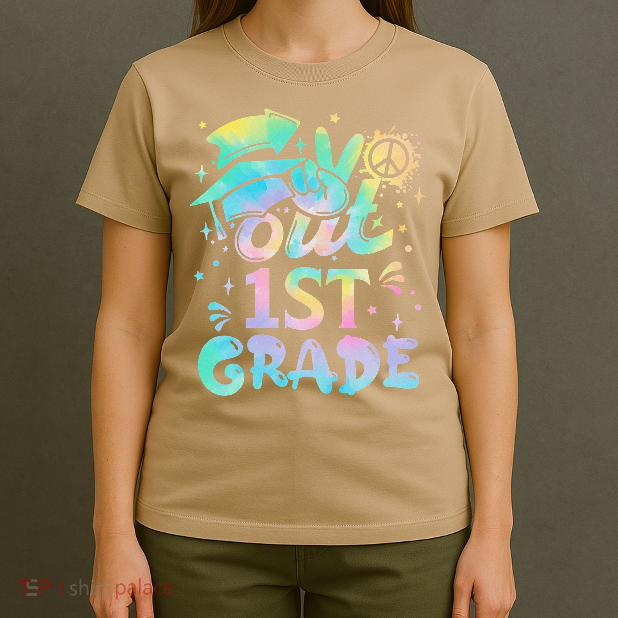 Peace Out 1st Grade Tie Dye Graduation Last Day Of School T-Shirt