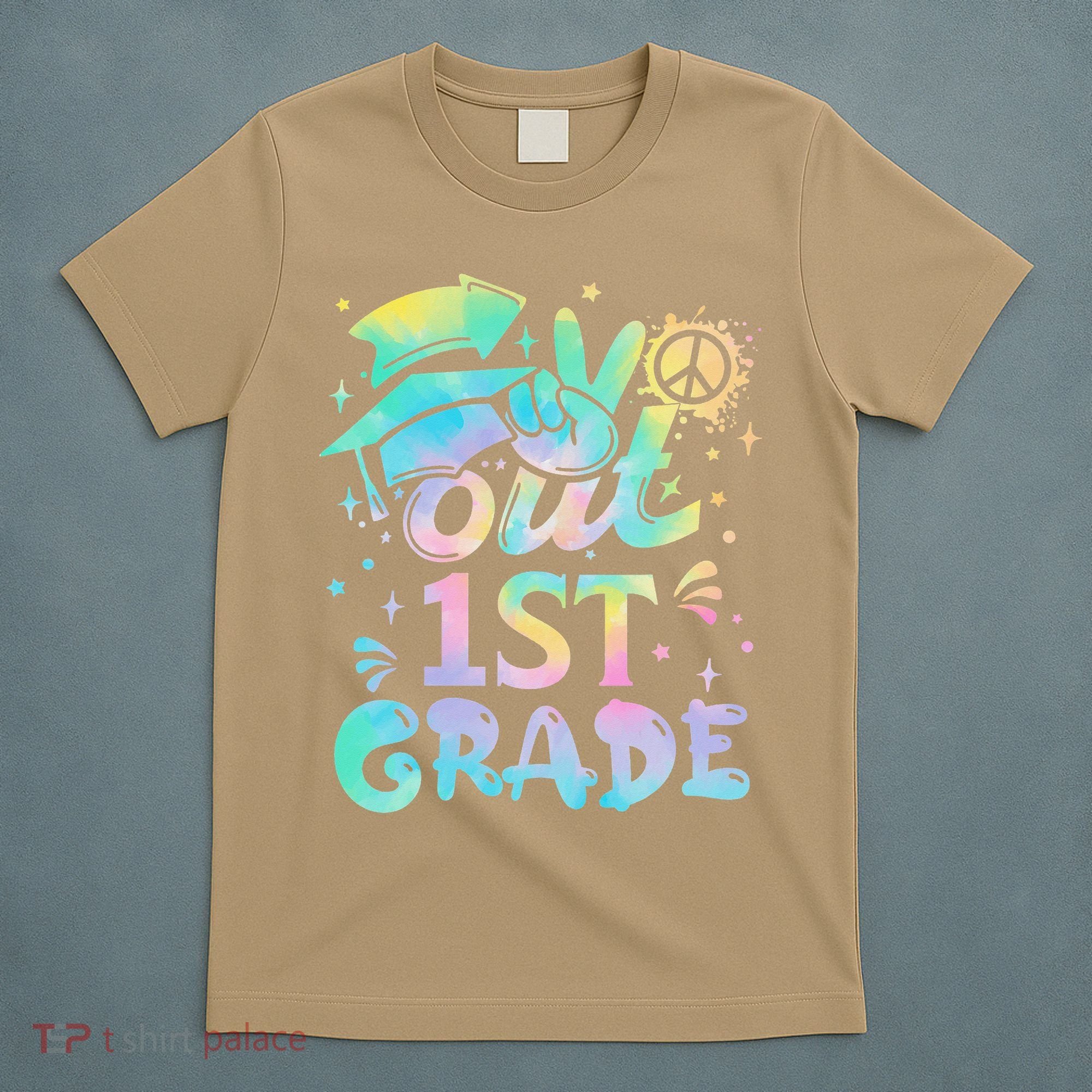 Peace Out 1st Grade Tie Dye Graduation Last Day Of School T-Shirt