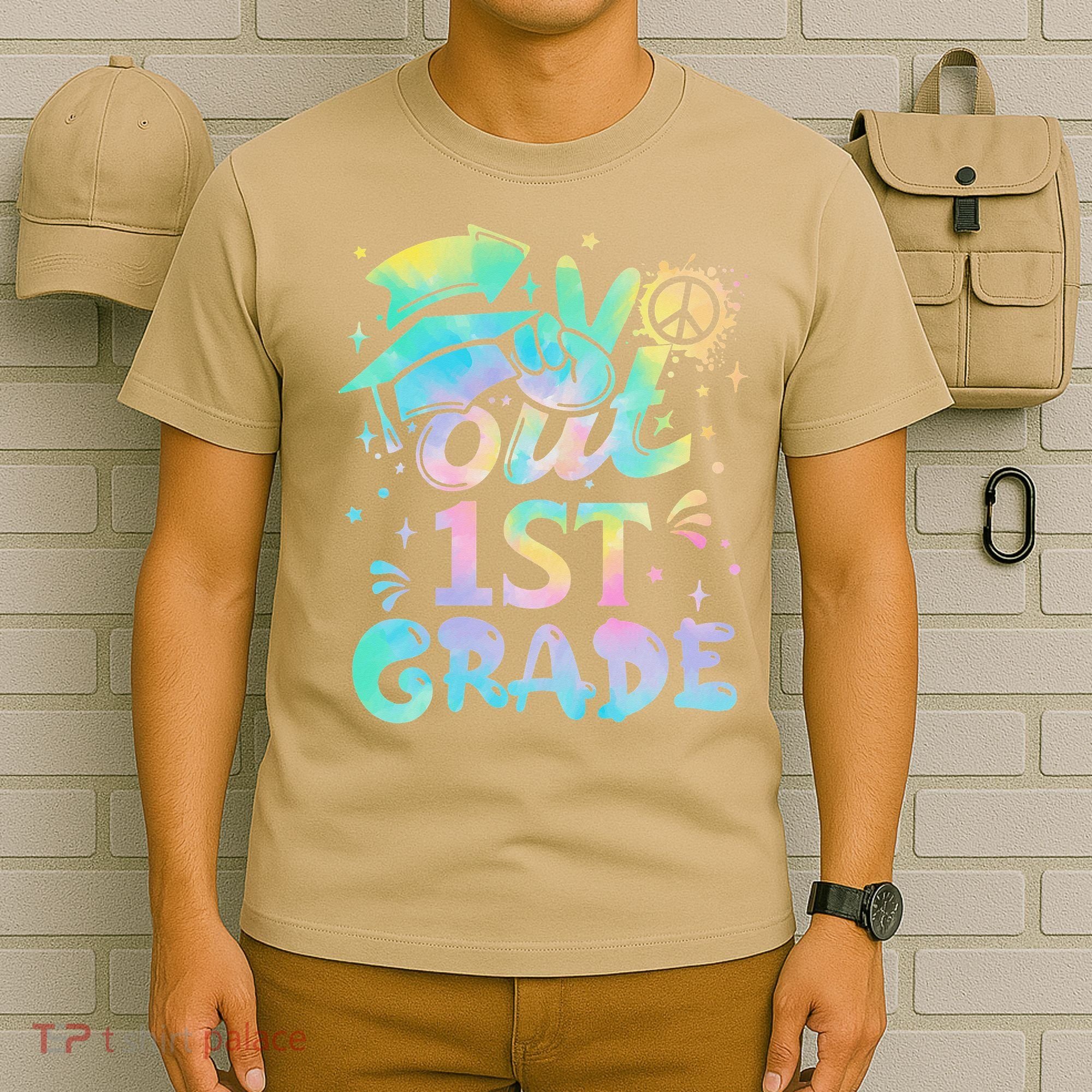 Peace Out 1st Grade Tie Dye Graduation Last Day Of School T-Shirt