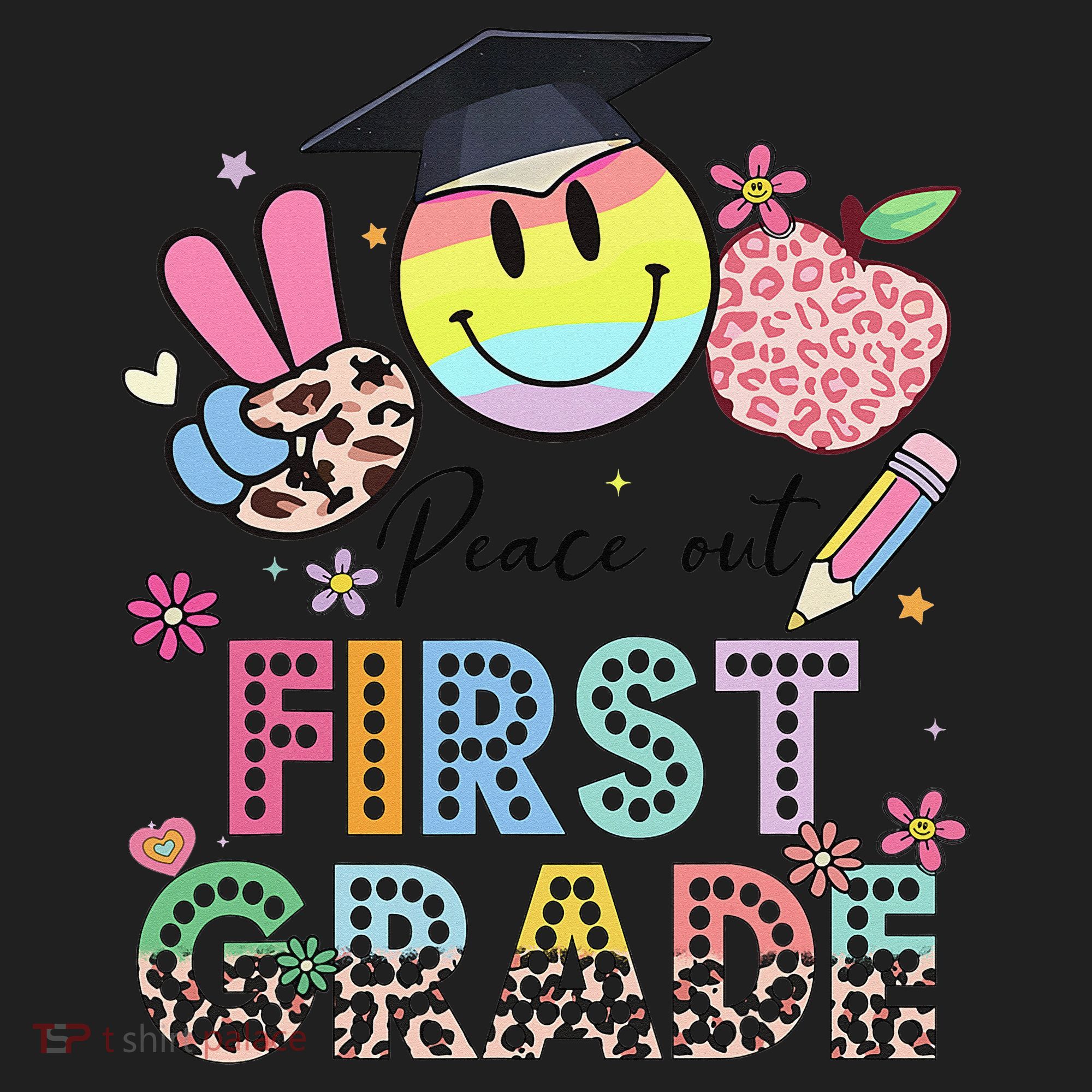 Peace Out 1st First Grade Graduation Last Day Of School Women's Sweatshirt