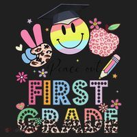 Peace Out 1st First Grade Graduation Last Day Of School Beanie thumb 2