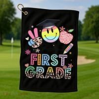 Peace Out 1st First Grade Graduation Last Day Of School Golf Towel thumb 1