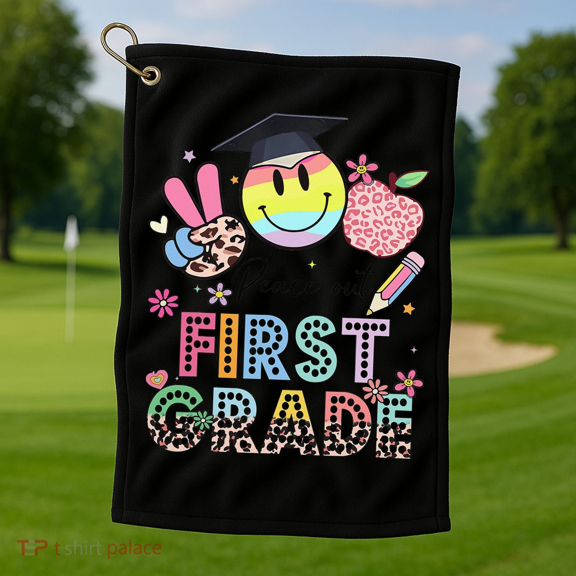 Peace Out 1st First Grade Graduation Last Day Of School Golf Towel