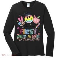 Peace Out 1st First Grade Graduation Last Day Of School Women's Long Sleeve Shirt thumb 0