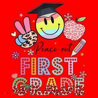 Peace Out 1st First Grade Graduation Last Day Of School Santa Hat thumb 1