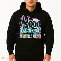 Peace Out 1st Grade Hello Second Grade First Grade Graduate Hoodie thumb 2