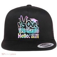 Peace Out 1st Grade Hello Second Grade First Grade Graduate Flat Bill Trucker Hat thumb 0