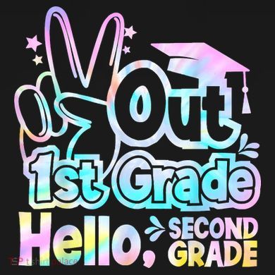 Peace Out 1st Grade Hello Second Grade First Grade Graduate Flat Bill Trucker Hat