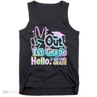 Peace Out 1st Grade Hello Second Grade First Grade Graduate Tank Top thumb 0