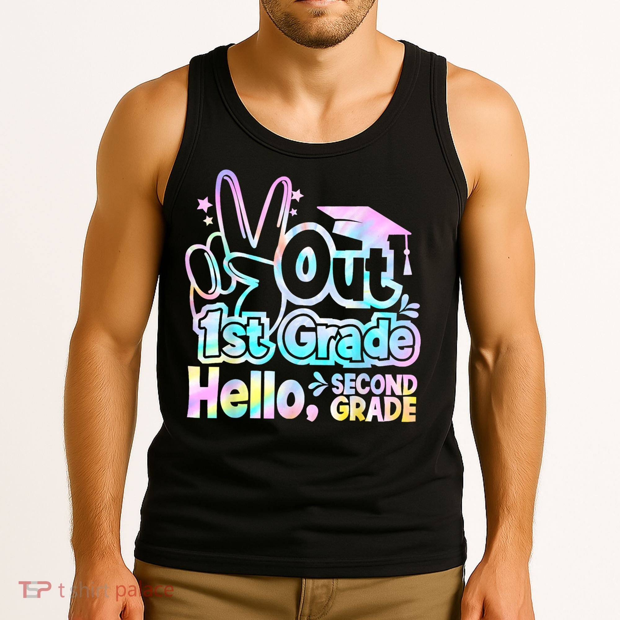 Peace Out 1st Grade Hello Second Grade First Grade Graduate Tank Top