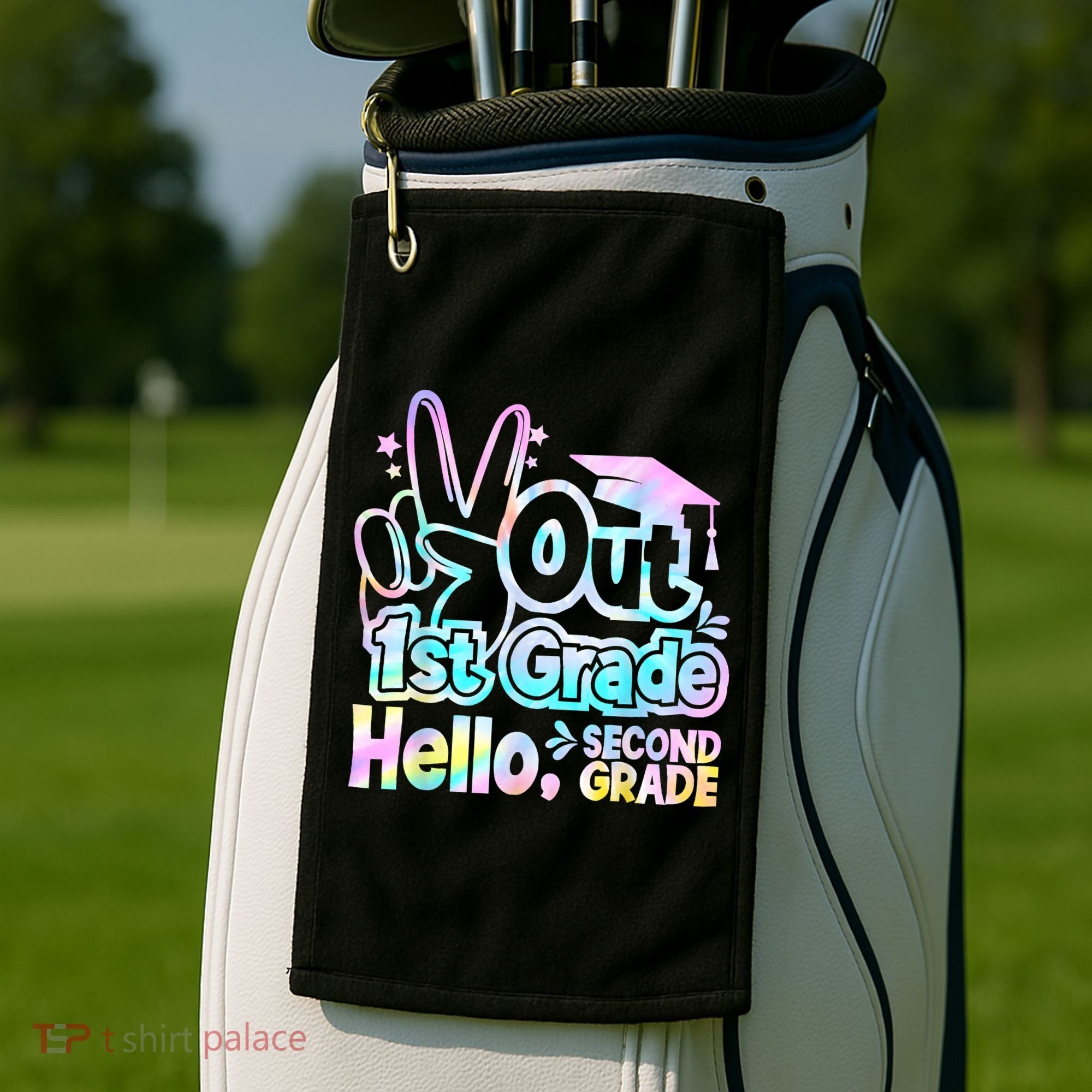 Peace Out 1st Grade Hello Second Grade First Grade Graduate Golf Towel