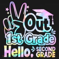 Peace Out 1st Grade Hello Second Grade First Grade Graduate Women's Long Sleeve Shirt thumb 2