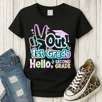 Peace Out 1st Grade Hello Second Grade First Grade Graduate Women's T-Shirt thumb 3