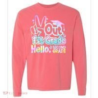 Peace Out 1st Grade Hello Second Grade First Grade Graduate Comfort Colors Heavyweight Long Sleeve T-Shirt thumb 0