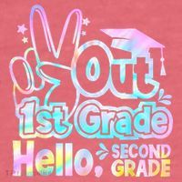 Peace Out 1st Grade Hello Second Grade First Grade Graduate Comfort Colors Heavyweight Long Sleeve T-Shirt thumb 2